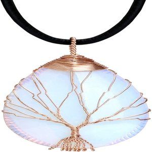 POTESSA Tree of Life Teardrop Necklace Choker 18